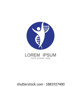 Human DNA logo icon illustration vector