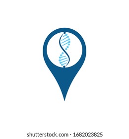 Human DNA and map pointer logo design. 