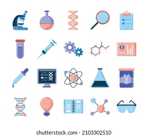 human DNA, medical and science icons