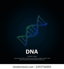 Human DNA medical structure. simple line art DNA Vector logotype illustration on dark background. DNA logo vector template suitable for organization, company, or community. EPS 10