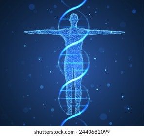 Human DNA. Medical technology, gene evolution, cellular health, nervous system, DNA research, molecular biotechnology, genetic research, biological cloning, scientific biochemistry concept