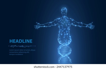 Menschliche DNA. Medizintechnik, Gene Evolution, Zellgesundheit, Nervensystem, DNA-Forschung, Molekulare Biotechnologie, Genforschung, Biologisches Klonen, Wissenschaftliches biochemisches Konzept