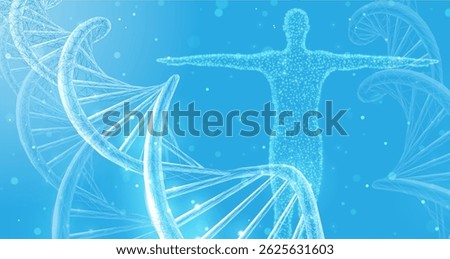 Human DNA. Medical technology, gene evolution, cellular health, nervous system, DNA research, molecular biotechnology, genetic research, biological cloning, scientific biochemistry concept