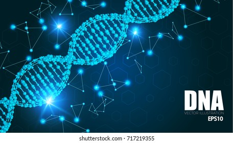 Human DNA Molecule Background. Science Shining Design Template. Vector illustration