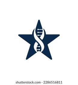 Human dna with star modern logo