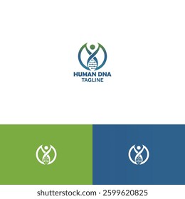 Human dna vector logo design template