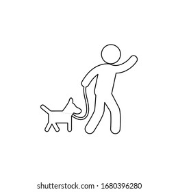 Icono negro humano y perro Ilustración vectorial