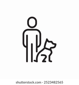 human and dog icon sign vector