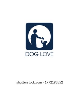 Human and Dog logo,vector illustration.