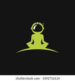 Human doing yoga in space