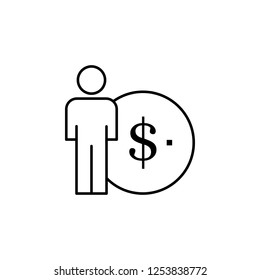 Human, dollar, money icon. Element of business people icon for mobile concept and web apps. Thin line Human, dollar, money icon can be used for web and mobile