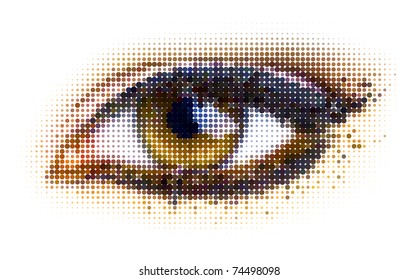 human dots eye. vector illustration.