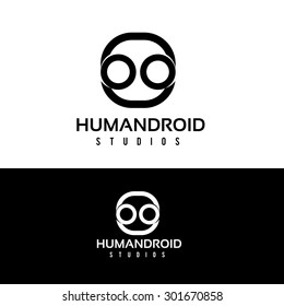 Human Droid Robot Services Logo Template