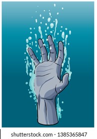 human drowning in the water - vector