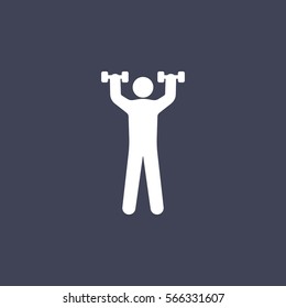 Human with dumbbells icon