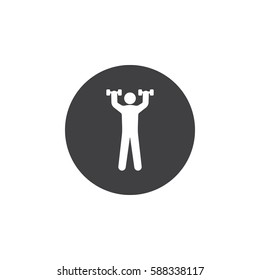 Human with dumbbells icon