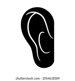 Human ear anatomical icon. Medical checkup and test of hearing organs concept. Deafness symbol on white background isolated flat vector illustration.