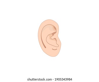 Human ear, anatomy icon. Vector illustration, flat.