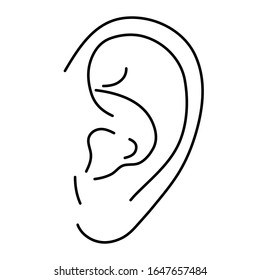 Human Ear Black Contour Curves Lines Stock Vector (Royalty Free ...