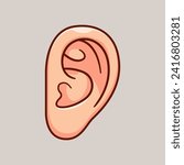 Human Ear Cartoon Vector Icon Illustration. Education Object
Icon Concept Isolated Premium Vector. Flat Cartoon Style