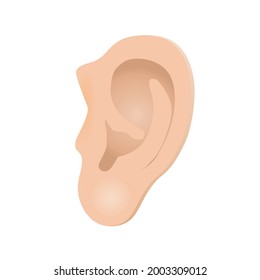Human ear clipart vector icon, human body parts design for cartoon characters