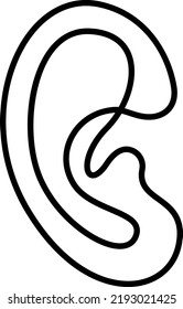 Human ear continuous line drawing. World deaf day simple one single line sketch. Minimalist hand drawing banner. Vector illustration