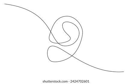 Human ear continuous one line drawing. World deaf day single line concept template