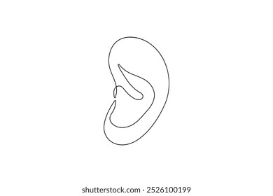 Human ear continuous one line drawing. Minimalist vector illustration.