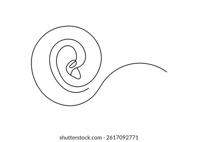 Human ear continuous one line art outline vector minimalist design
