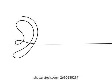 Oído humano continuo una línea de arte dibujo abstracto de la oreja de contorno minimalista Ilustración vectorial