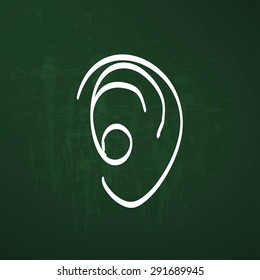 Human ear. Doodle style