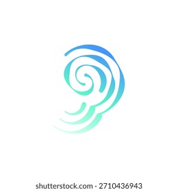 Human Ear Hörgerät Sound Wave Audio Center Klinik Logo Design Vektor