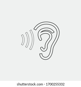 human ear hearing vector icon
