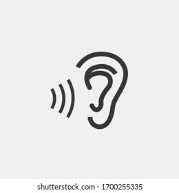 human ear hearing vector icon