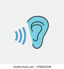 human ear hearing vector icon