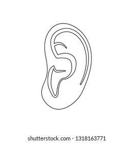 human ear icon. Element of Human parts for mobile concept and web apps icon. Outline, thin line icon for website design and development, app development