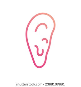 Human Ear icon isolate white background vector stock illustration.