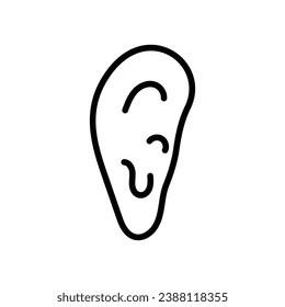 Human Ear icon isolate white background vector stock illustration.