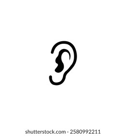 Human Ear icon isolated on white background.