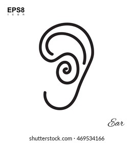 Human ear icon isolated on white background