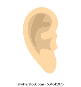 Human ear icon isolated on white background vector illustration