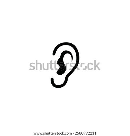 Human Ear icon isolated on white background.