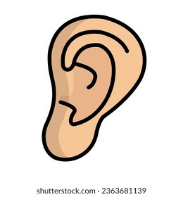 Human ear icon. Listening ear icon. Vector.