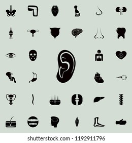 human ear icon. Human parts icons universal set for web and mobile