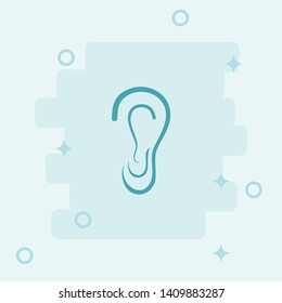 Human Ear Icon. Simple icon, blue colored icon illustration. - Vector