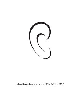 Human ear icon template vector design