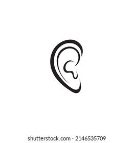Human ear icon template vector design
