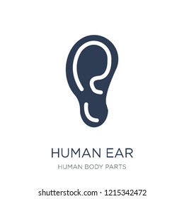 Human Ear icon. Trendy flat vector Human Ear icon on white background from Human Body Parts collection, vector illustration can be use for web and mobile, eps10