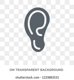 Human Ear icon. Trendy flat vector Human Ear icon on transparent background from Human Body Parts collection. 