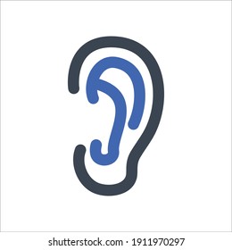 Human Ear Icon, Vector Graphics